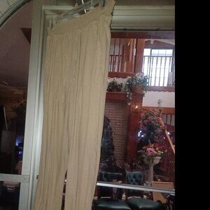 Love Tree Women's 55% Linen Pull-On Pants Large Tan